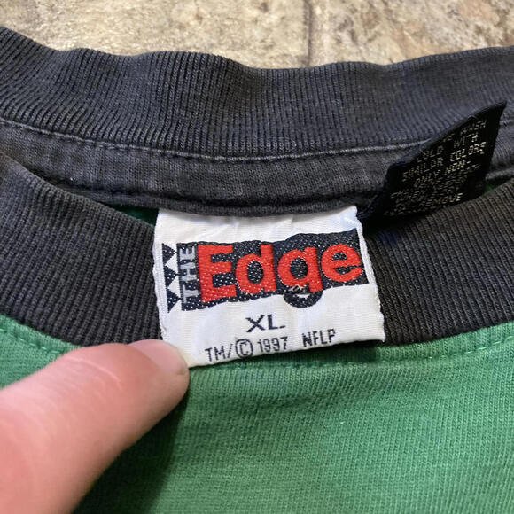 New York Jets 1997 Vintage The Edge Crewneck 3/4 Sleeve T-shirt Size XL - Picture 7 of 9